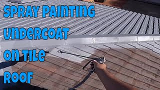 How to Spray Painting Undercoat on tile roofshorts tips diy satisfying tutorial 👍amp 🔔 [upl. by Kirsteni604]