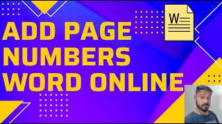 How to add page numbers in Word online  Insert page numbers in Word online [upl. by Aryamoy]