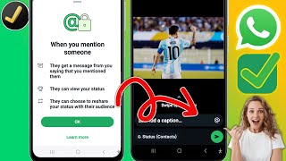 Come menzionare qualcuno nello stato di WhatsApp  Tagga le persone nel tuo stato di WhatsApp [upl. by Noe]