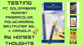 Testing Faber Castell Goldfaber Colored Pencils VS Prismacolor Polychromos Brut Squares Crayola [upl. by Yenaiv957]