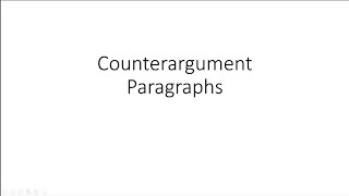 Counterargument paragraphs [upl. by Nitsej]