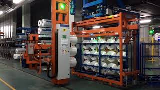 Bobbin doffing and packing system for large polyester plant [upl. by Akemak]