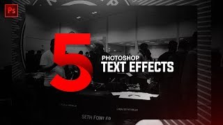 5 CREATIVE PHOTOSHOP TEXT EFFECTSSTYLES 2017 [upl. by Iveson]