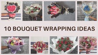 Top 10 Flower Bouquet Wrapping Tutorial 2024  flower wrapping technique at floral design institute [upl. by Ocinom]