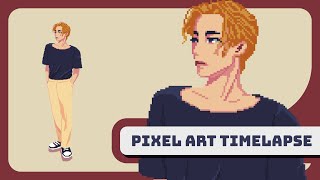 Turning a Cool Casual Guy into Pixel Art  Timelapse [upl. by Nooj28]