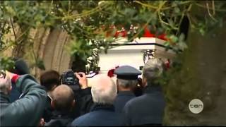 Bee Gees Singer Robin Gibbs Funeral In His Home Town Outside London [upl. by Nnylsia]