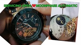 SERVICING OPEN♥️ MOONPHASE AUTOMATIC WATCH  DOLAE MEDIO ITALY AUTOMATIC [upl. by Greenquist894]