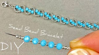 Easy Seed Bead Bracelet Tutorial Seed Bead Jewelry Making Tutorials [upl. by Urson]