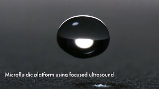 Microfluidic platform using focused ultrasound passing through hydrophobic meshes [upl. by Bergman]