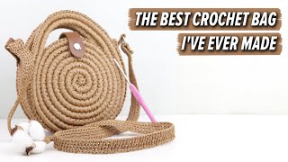 THE BEST CROCHET BAG IVE EVER MADE How to crochet a raffia bag [upl. by Yanal]