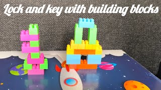 Lock and key 🔐with building blocks Buildingblocks Blocktoys Blockgames kids [upl. by Miah137]