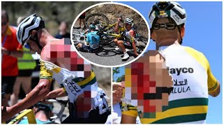 Luke Plapp finishes stage 3 bloodied after heavy crash [upl. by Adekam]