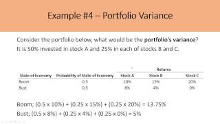 Calculating Expected Portfolio Returns and Portfolio Variances [upl. by Ettesel]