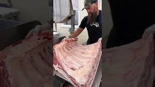 Beautiful Rib Section Marbling 🔪🥩 shorts beef butcher butchering thebeardedbutchers [upl. by Torrey685]