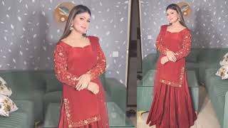 Girl in Red SatinSilk Dance with Punjabi Song [upl. by Rooker]