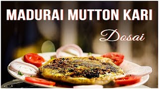 Madurai Mutton Kari Dosai Recipe in Telugu  Kari Dosa Street Food  Dhammus Kitchen [upl. by Schug]