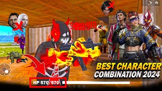 Top 4 Secret Best Character Combination 😱 For Free Fire BR Ranked amp CS Ranked FF Best Combination [upl. by Cudlip]