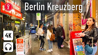 Berlin Kreuzberg at Night Walking Tour 🍹  Germany 🇩🇪 4k 60fps City Nightlife Kottbusser Tor ASMR [upl. by Mellins]