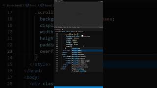 Scrollbar inside a html div  shorts [upl. by Yrro]