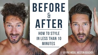 How To Style Men’s Hair Like A Pro In Less Than 10 Minutes  Hairstyle Tips by LA Model [upl. by Nevaj722]