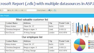 How to create Microsoft Report rdlc with multiple datasources in ASPNET [upl. by Charis]