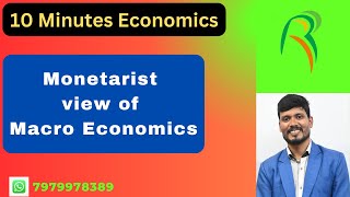 Monetarist View of Macro Economics  10 minutes economics by RajEconomicsNeeRaj [upl. by Kaltman]