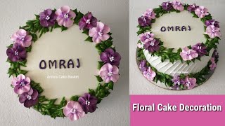 Floral Cake Decoration Simple Cake Design strawberry cake amp blueberry cake  केक डेकोरेशन [upl. by Ulrich]