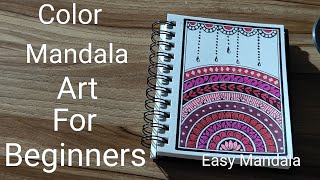 Color Mandala Art For Beginners Step By Step Tutorial EasyMandala59 [upl. by Dorothi]