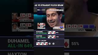 AK VS STRAIGHT FLUSH DRAW poker pokershorts [upl. by Satsoc]