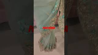 Muslin saree viralvideo wedding meeshosareehaulonlineshopping fashion [upl. by Atiuqet]