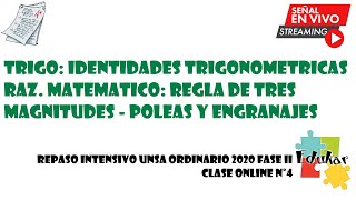 REPASO UNSA ORDINARIO 2020 FASE II CLASE ONLINE Nº4 [upl. by Inaffets]