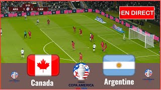 Argentine vs Canada en direct Copa América 2024 match complet Simulation football Gameplay PC [upl. by Ybhsa]