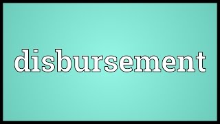 Disbursement Meaning [upl. by Adroj]