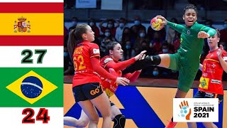 Spain Vs Brazil Handball Womens World Championship Spain 2021 [upl. by Haslett]