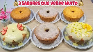 3 SABORES DE BOLOS CASEIROS COM COBERTURA PRA LUCRAR MUITO  FAÇA E VENDA [upl. by Assanav223]