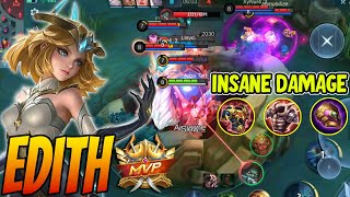 EDITH STRONGEST ROAMER BUILD  Edith Best Build 2023  MLBB [upl. by Thorley]