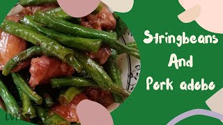 Adobong SITAW with PORKeasytocookathome Vegetables PORK  stringbeans pilipinofood LUVETV [upl. by Maffa]