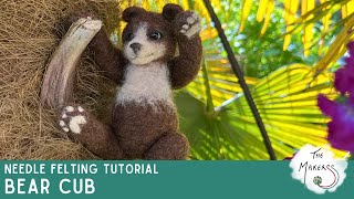 Little Jointed Bear Cub Needle Felt Tutorial [upl. by Anceline175]