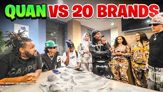 20 CLOTHING BRANDS VS 1 YOUTUBER  QUAN [upl. by Rizan]