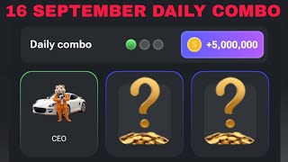 16 SEPTEMBER HAMSTER KOMBAT DAILY COMBO CARDS TODAY [upl. by Leffen]