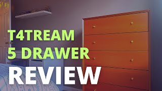 T4TREAM 5 Drawer Dresser for Bedroom Review  Tall Mid Century Modern Dresser 5 Drawer from Amazon [upl. by Rimidalv]