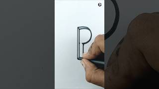 P 3D DRAWING🧑🏻‍🎨 HOW TO DRAW 3D CAPITAL LETTER P art shorts youtubeshorts 3d debanjanarts [upl. by Weir]