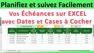 Planifiez et Suivez Facilement Vos Échéances sur Excel avec Dates et Cases à Cocher [upl. by Wendolyn]