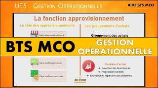 AIDE BTS MCO  La fonction dapprovisionnement  U5 GESTION OPÉRATIONNELLE [upl. by Brocklin]