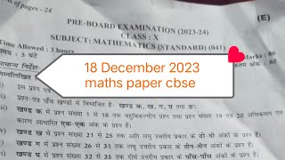 class 12 maths pre board question paper evening shift 202324 [upl. by Sirovart]