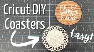 Making DIY Coasters EASY Using Cricut  Making Coasters with Cricut Maker [upl. by Eigram]