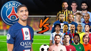 Achraf Hakimi 🆚 200 LEGENDS Messi Ronaldo Mbappe Neymar Pele [upl. by Garmaise]