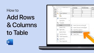 How To Add Rows amp Columns to Table in MS Word [upl. by Oibaf]