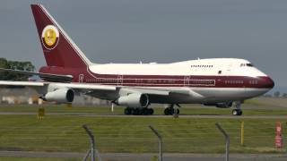 Boeing 747SP VPBAT Qatar Government jet at Prestwick Airport [upl. by Eiclud]