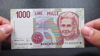 Banconota 1000 Lire della Repubblica Italiana [upl. by Adyam]